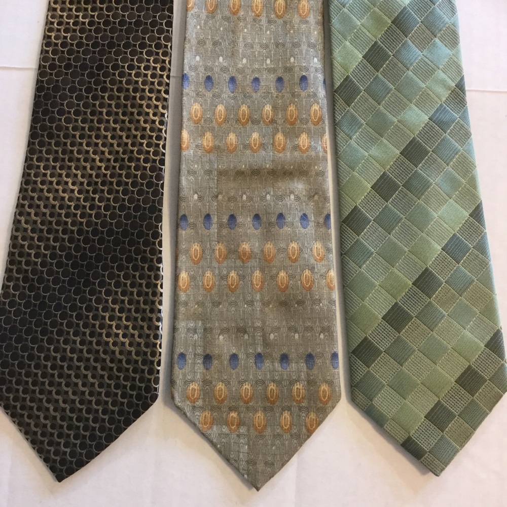 3 neckties bundled together, 100% silk 59” long.